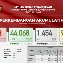 Update Penanggulangan Covid-19 di Bali, Kesembuhan Pasien  Capai 94,89 Persen
